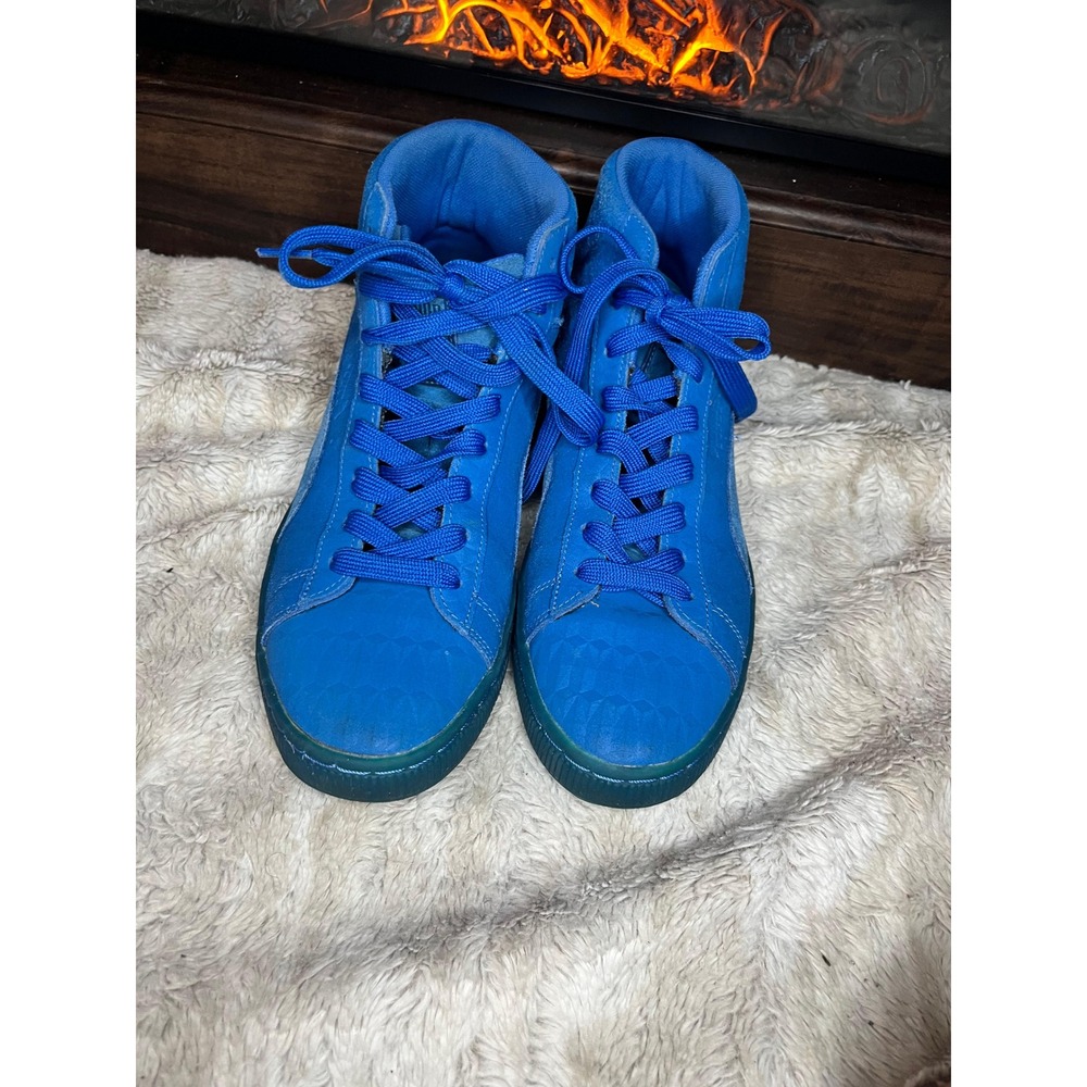 Puma High Top Sneakers Suede Blue Casual Shoes Mens‎ Size 9